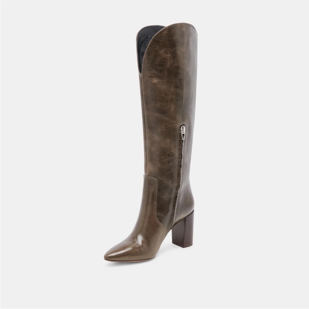 Dolce Vita Nedi Boots Dark Olive Leather - limited edition